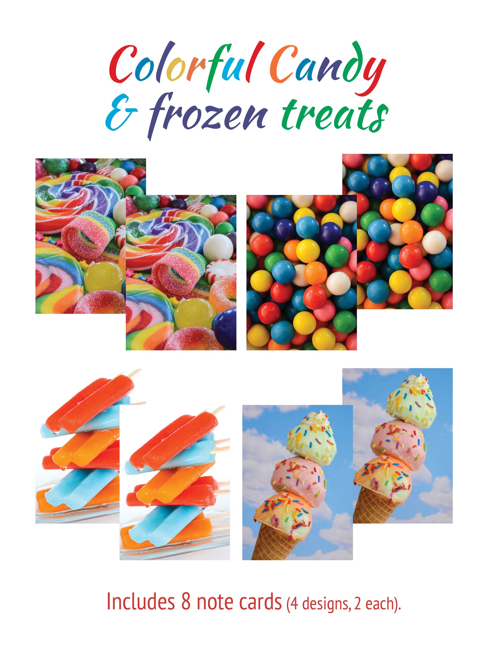 Boxed note cards: colorful food