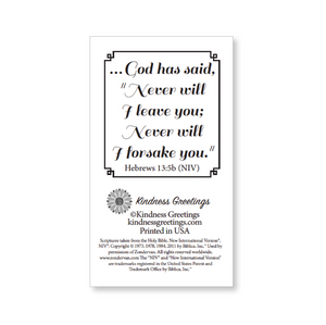 Mini blessings—You are never alone, with scripture (includes 10 mini cards)