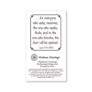 Mini blessings—Ask, seek, knock; with scripture, (includes 10 mini cards)