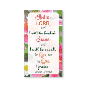 Mini blessings—Heal me Lord, with scripture (includes 10 mini cards)